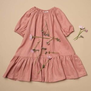 Petits Vilains Isabel Gather Dress, Tea Rose. Size 10-12